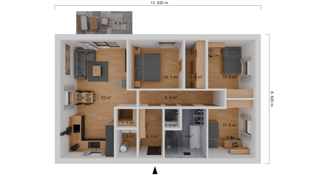 Generoso 98 4+kk půdorys